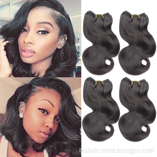 4 strands of Brazilian wavy real human hair tresses 8 inches short braided Brazilian real human hair Elf hair extension